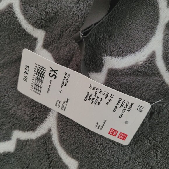 Uniqlo Wireless T Shirt Bra Size Xsmall Active Crossback Blue Gray Lot of 2 Nwt - Picture 6 of 7